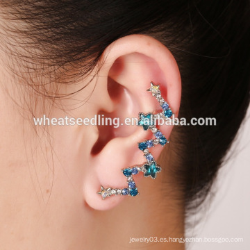 Pendientes azules especiales dulces del huggie del aro del rhinestone de la promoción para las mujeres